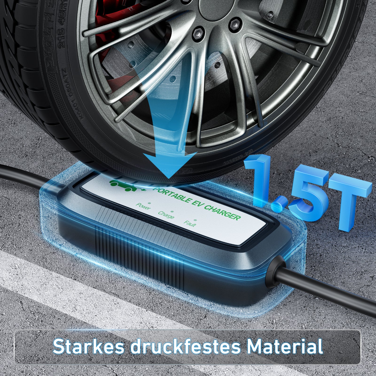 EVJUICION Ladekabel Elektroauto Typ 2 Schuko,EV Ladegerät Typ 2 Ladekabel Schuko 3.6KW schnell,tragbar 16A Elektroauto-Ladegeräte mit LED-Kontrollleuchte,Ladekabel Typ 2 Schuko,mit Tragetasche