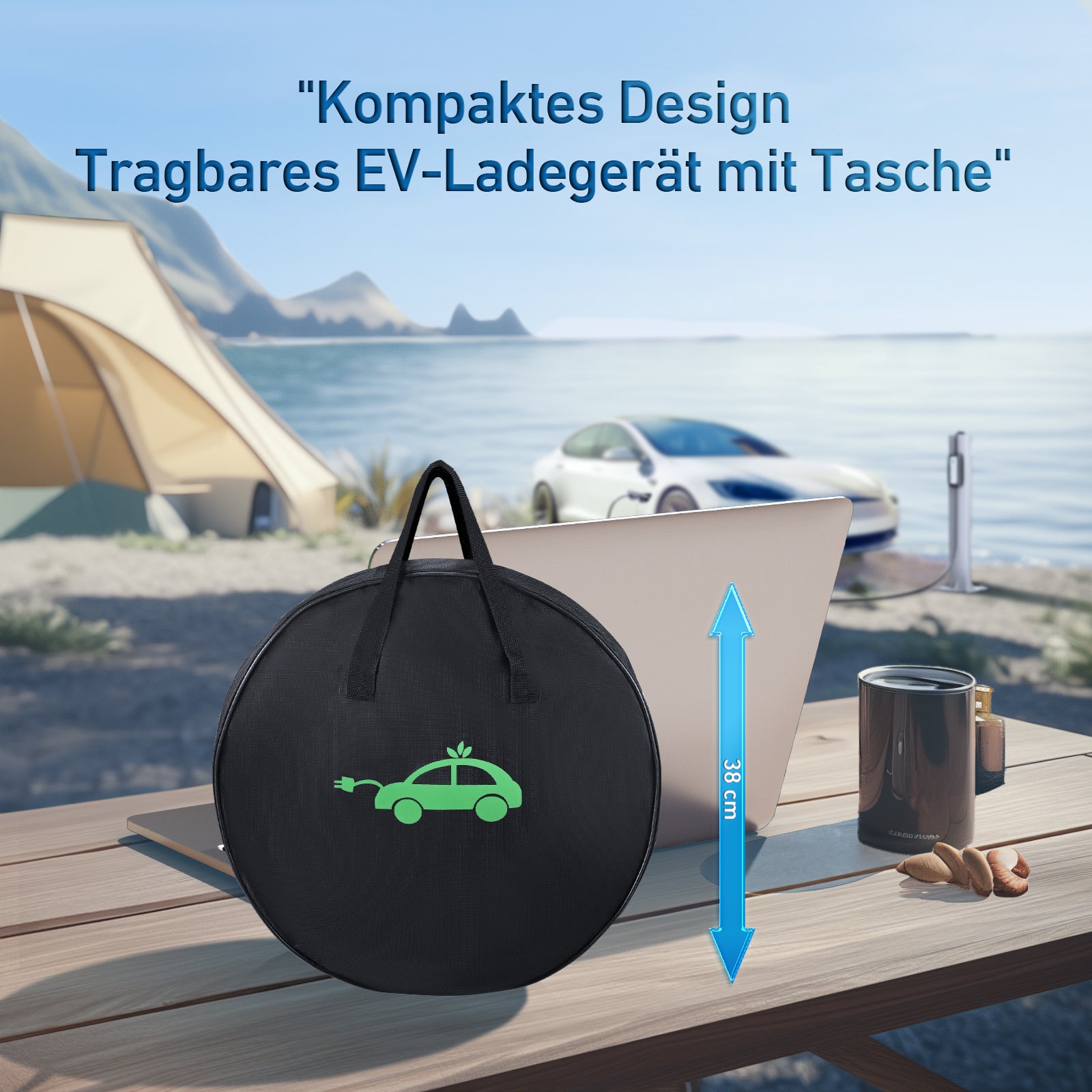 EVJUICION Ladekabel Elektroauto Typ 2 Schuko,EV Ladegerät Typ 2 Ladekabel Schuko 3.6KW schnell,tragbar 16A Elektroauto-Ladegeräte mit LED-Kontrollleuchte,Ladekabel Typ 2 Schuko,mit Tragetasche